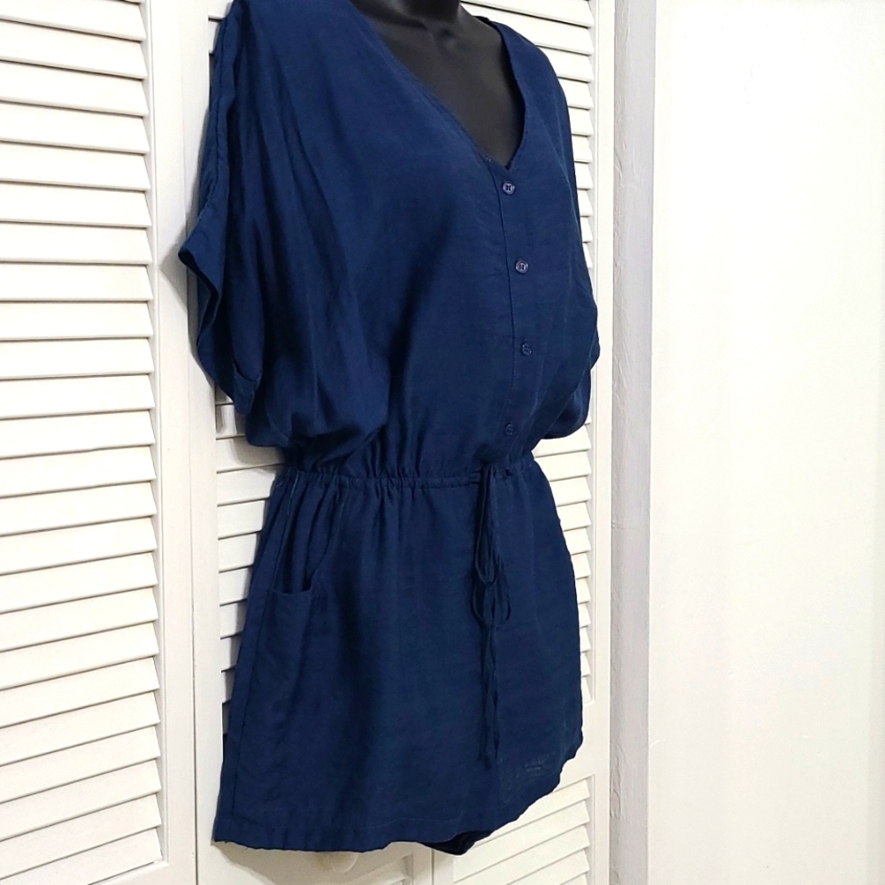 Large Davi & Dani Button Down Romper Short Sleeve… - image 5